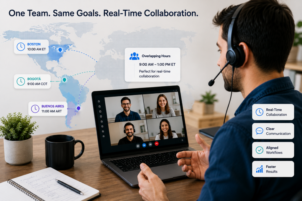 Remote developers LATAM collaborating with U.S. teams
